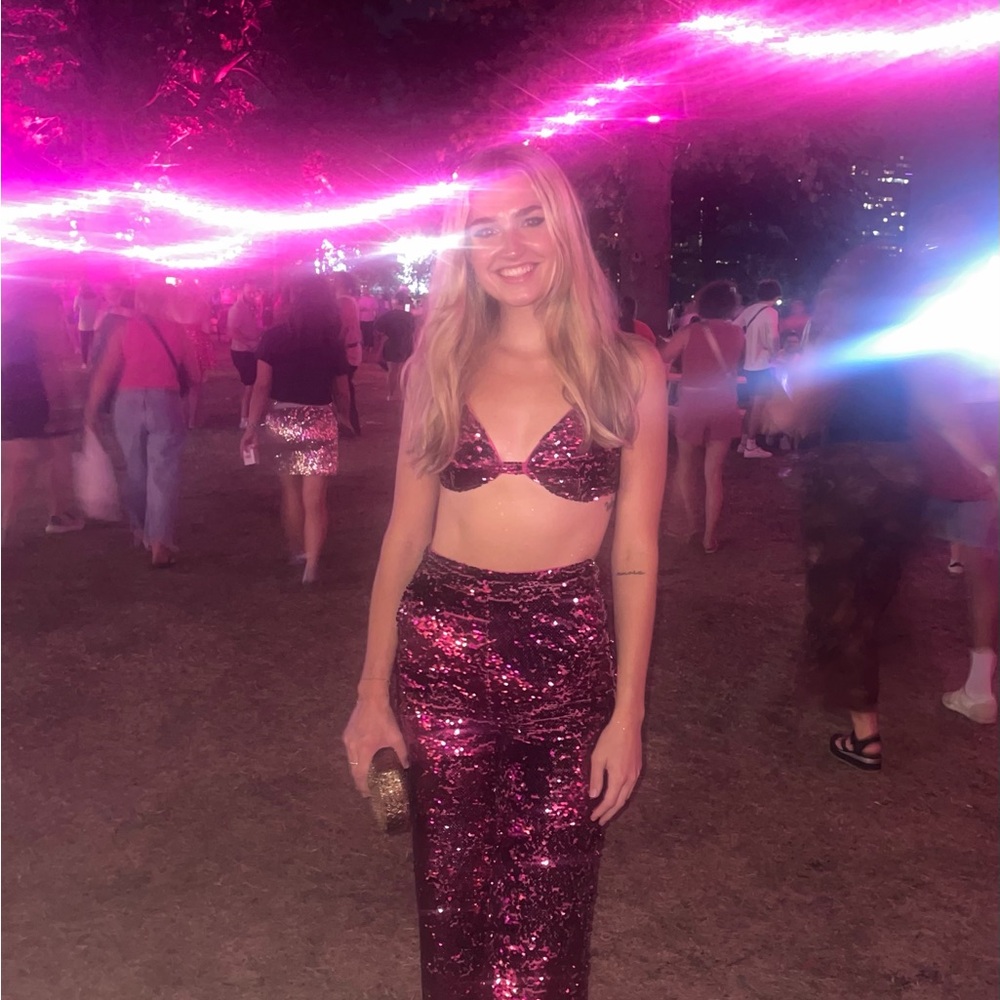 Women's Glitter Pink Sequin Set